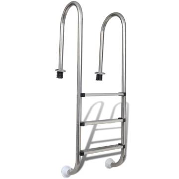 Durable 3-Step Stainless Steel Pool Ladder - 120 cm Depth