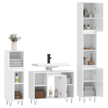 3 Piece High Gloss White Bathroom Furniture Set - Stylish & Durable