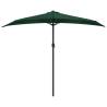 Elegant Green Balcony Parasol with Aluminium Pole - 270x144 cm