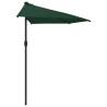 Elegant Green Balcony Parasol with Aluminium Pole - 270x144 cm