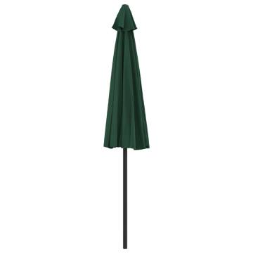 Elegant Green Balcony Parasol with Aluminium Pole - 270x144 cm