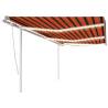 Manual Retractable Awning with LED 6x3.5 m Orange and Brown Colour multicolour Size 6 x 3.5 m Quantity in Package 1 