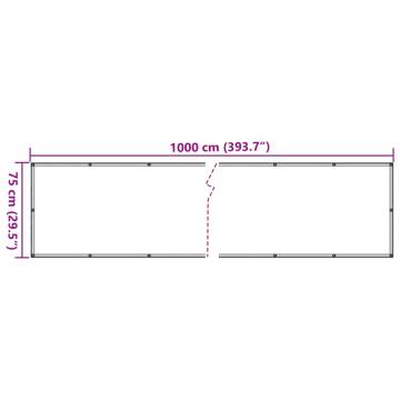 Garden Privacy Screen Ledge Stone Look - Grey PVC 1000x75 cm