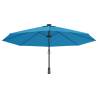 Wall-mounted Parasol with LEDs Sea Blue 290cm | HipoMarket