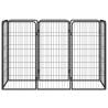 8-Panel Dog Playpen Black 50x100 cm - Durable & Safe