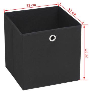 Storage Boxes 10 pcs - Non-woven Fabric, 32x32 cm, Black