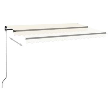 Manual Retractable Awning 450x350 cm Cream - Hipomarket