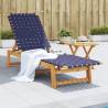 Sun Lounger Dark Blue Solid Wood Acacia and Fabric Colour blue Quantity in Package 1 Model without table 