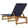 Dark Blue Acacia Sun Lounger | Stylish Outdoor Relaxation