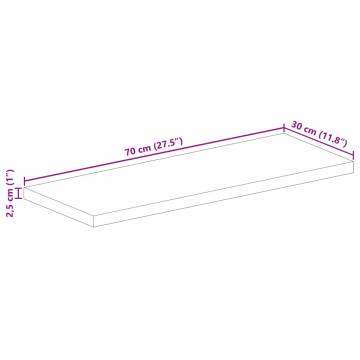 Rectangular Solid Wood Acacia Table Top 70x30 cm | HipoMarket