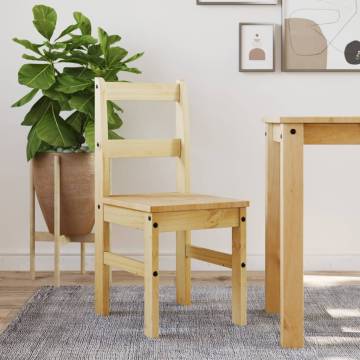 Elegant Dining Chairs - Solid Pine Wood - Panama 2 pcs