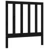 Solid Wood Bed Frame with Headboard - Black 90x200 cm