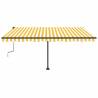 Freestanding Manual Retractable Awning 450x350 cm - Yellow/White