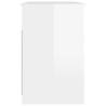 High Gloss White Desk with Drawers - 102x50x76 cm