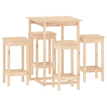 5 Piece Solid Pine Bar Set – Rustic Elegance for Your Home