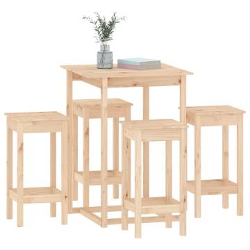 5 Piece Solid Pine Bar Set – Rustic Elegance for Your Home