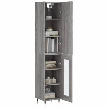 Stylish Grey Sonoma Highboard - 34.5x34x180 cm Engineered Wood