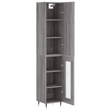 Stylish Grey Sonoma Highboard - 34.5x34x180 cm Engineered Wood