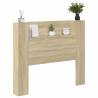 Headboard Cabinet with LED in Sonoma Oak - Modern Design