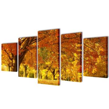 Canvas Wall Print Set Maple 200 x 100 cm - Hipomarket