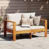 Garden Sofa with Cushions - Solid Wood Acacia 2-Seater