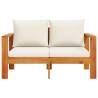 Garden Sofa with Cushions - Solid Wood Acacia 2-Seater