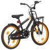 Kids Bike with Front Carrier 18 inch - Black & Orange