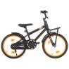 Kids Bike with Front Carrier 18 inch - Black & Orange