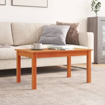 Elegant Wax Brown Coffee Table - Solid Pine Wood 80x50 cm