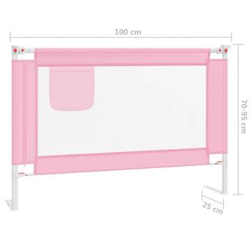 Toddler Safety Bed Rail Pink - Durable & Adjustable 100x25 cm