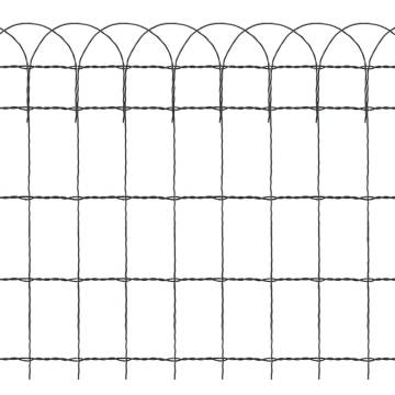 Stylish Garden Border Fence - Powder-coated Iron 10x0.65 m