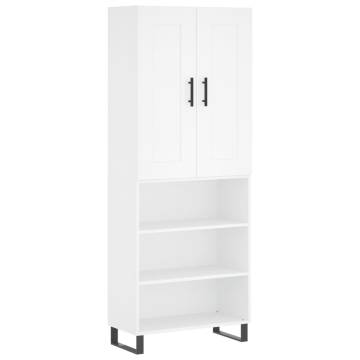 Stylish Highboard White - 69.5x34x180 cm Engineered Wood