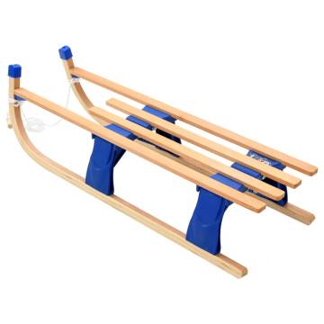 Folding Sledge Wood 110 cm | Durable & Safe Winter Fun