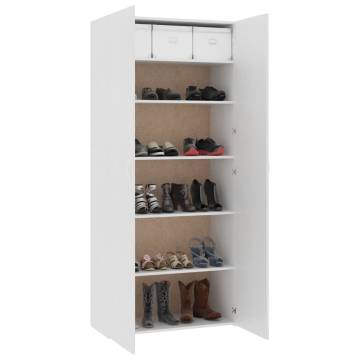 Elegant White Shoe Cabinet - 80x35.5x180 cm | HipoMarket