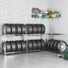 2-Layer Tire Rack 3 pcs Silver 110x40x110 cm Steel Size 110 x 40 x 110 cm Quantity in Package 1 Amount 3 