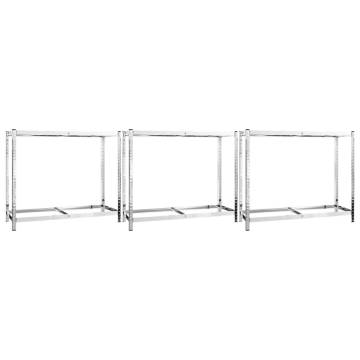 2-Layer Tire Rack Set - Silver Steel Storage Solution | Hipomarket