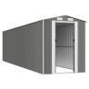 Light Grey Garden Shed - 192x772 cm Galvanised Steel Storage