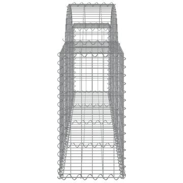 Arched Gabion Baskets - 15 pcs Galvanised Iron | HipoMarket