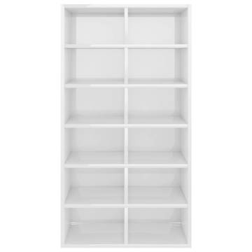 High Gloss White Shoe Rack - 54x34x100.5 cm | HipoMarket