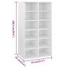 High Gloss White Shoe Rack - 54x34x100.5 cm | HipoMarket