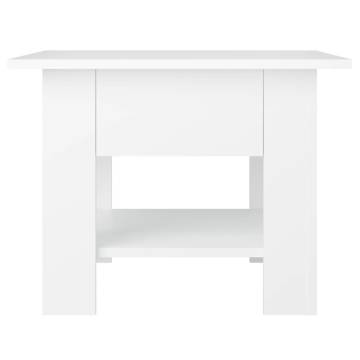 Stylish White Coffee Table 55x55 cm - Modern Design