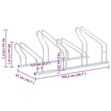 Bicycle Stand for 4 Bikes - Galvanised Steel | HipoMarket