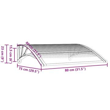 Door Canopy Grey & Transparent 80x75 cm - Durable Protection