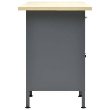 Workbench Black 160x60x85 cm | Durable Steel Workstation