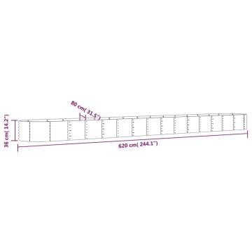 Garden Raised Bed Powder-coated Steel 620x80x36 cm | HipoMarket