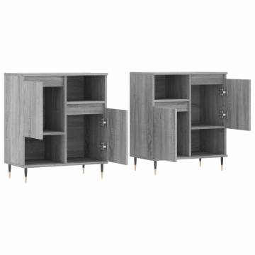 Grey Sonoma Engineered Wood Sideboards - 2 pcs | Hipo Market