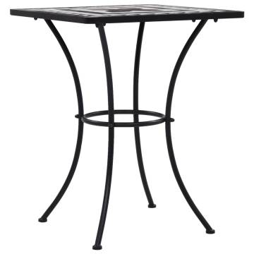 Mosaic Bistro Table Black & White - 60 cm Ceramic | HipoMarket