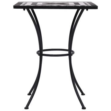 Mosaic Bistro Table Black & White - 60 cm Ceramic | HipoMarket