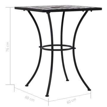 Mosaic Bistro Table Black & White - 60 cm Ceramic | HipoMarket