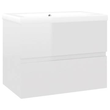 Stylish Sink Cabinet & Basin in High Gloss White | HipoMarket